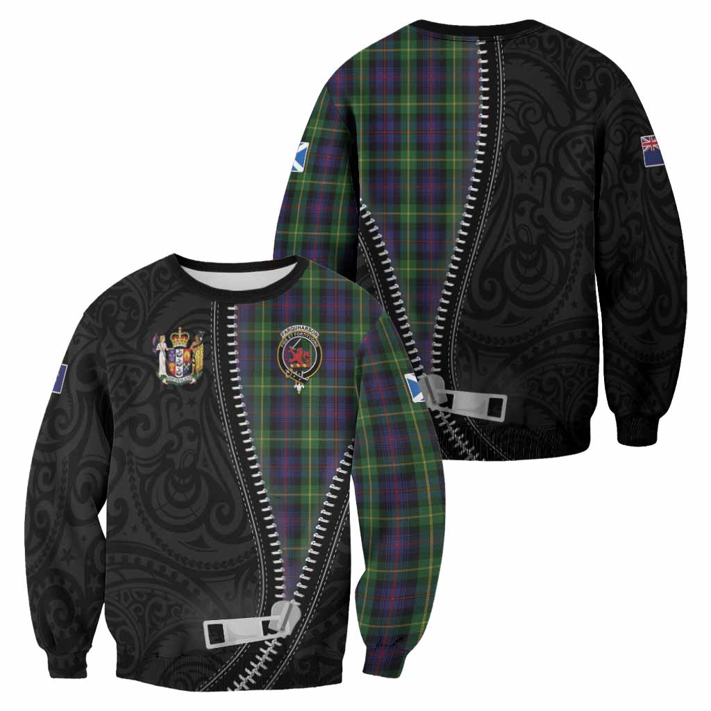 Farquharson Tartan Sweatshirt New Zealand Pattern Unique Zipper Stylized