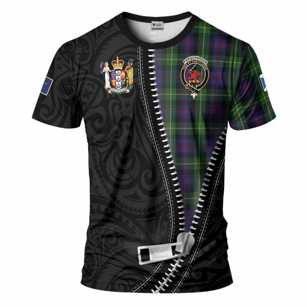 Farquharson Tartan T-Shirt New Zealand Pattern Unique Zipper Stylized