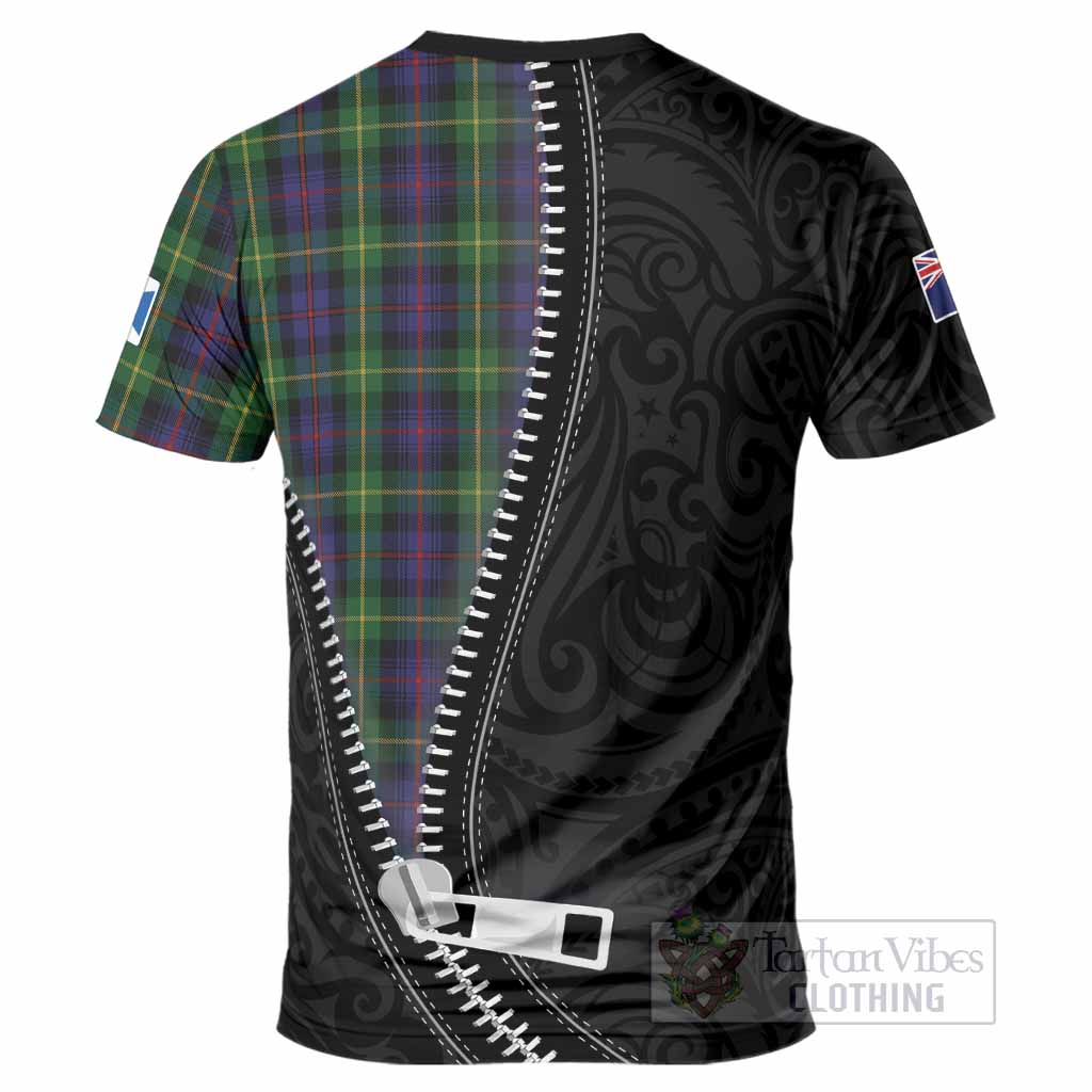 Farquharson Tartan T-Shirt New Zealand Pattern Unique Zipper Stylized