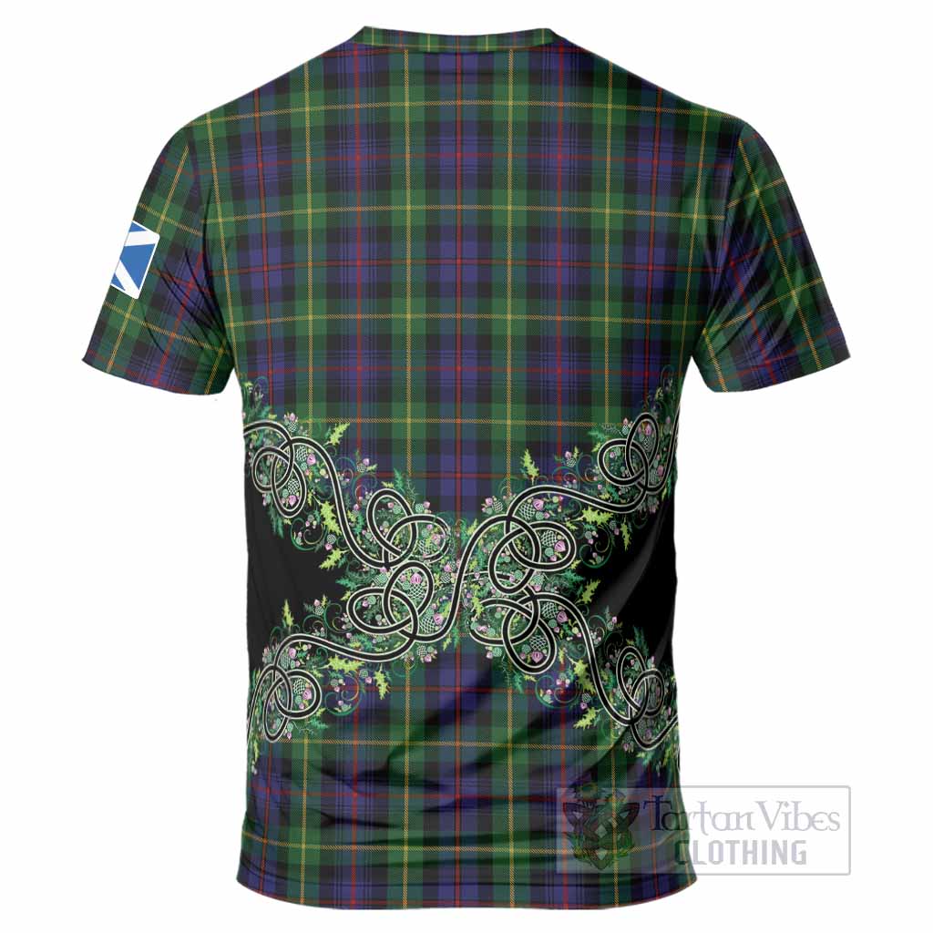 Farquharson Tartan T-Shirt Thistle Scottish Spirit