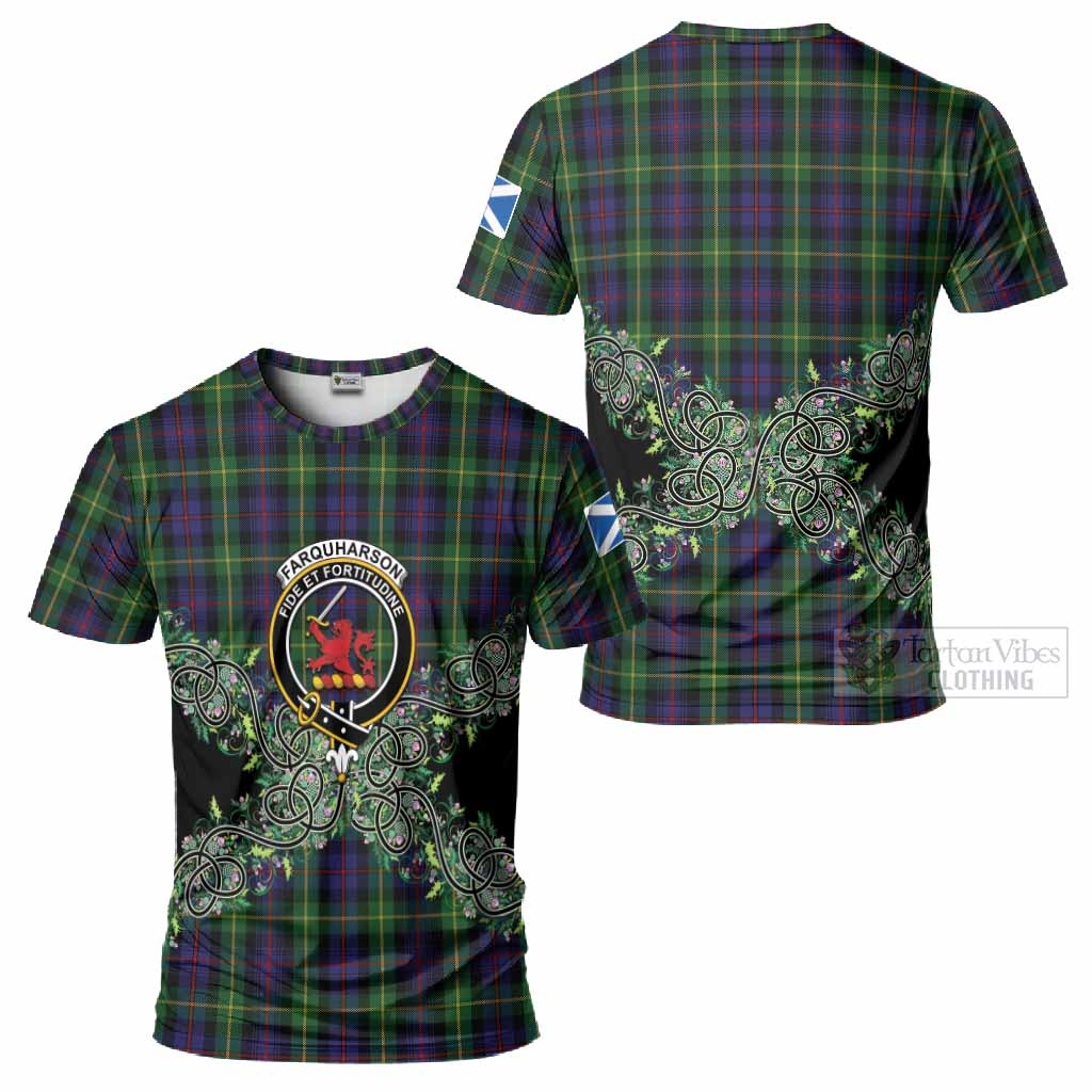Farquharson Tartan T-Shirt Thistle Scottish Spirit