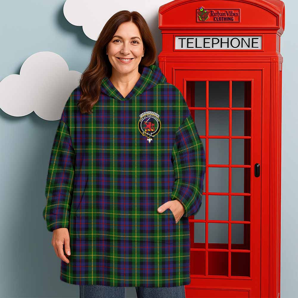 Farquharson Tartan Wearable Blanket with Family Crest - Tartan Vibes Clothing