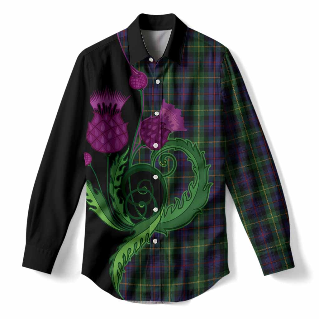 Farquharson Tartan Women Casual Shirt Traditional Scottish Thistle