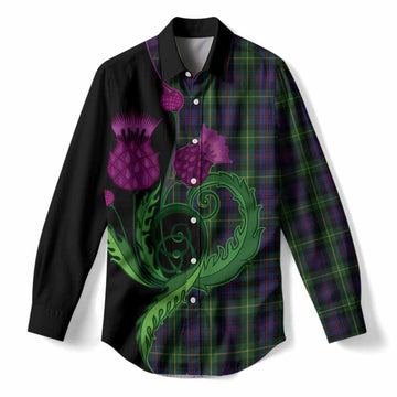 Farquharson Tartan Women Casual Shirt Traditional Scottish Thistle