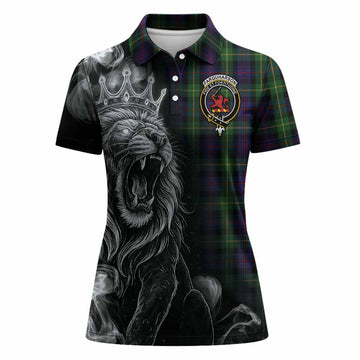 Farquharson Tartan Women Polo Shirt Roaring Lion Heritage