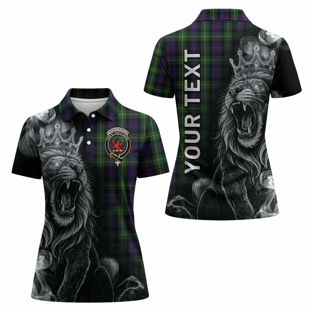 Farquharson Tartan Women Polo Shirt Roaring Lion Heritage
