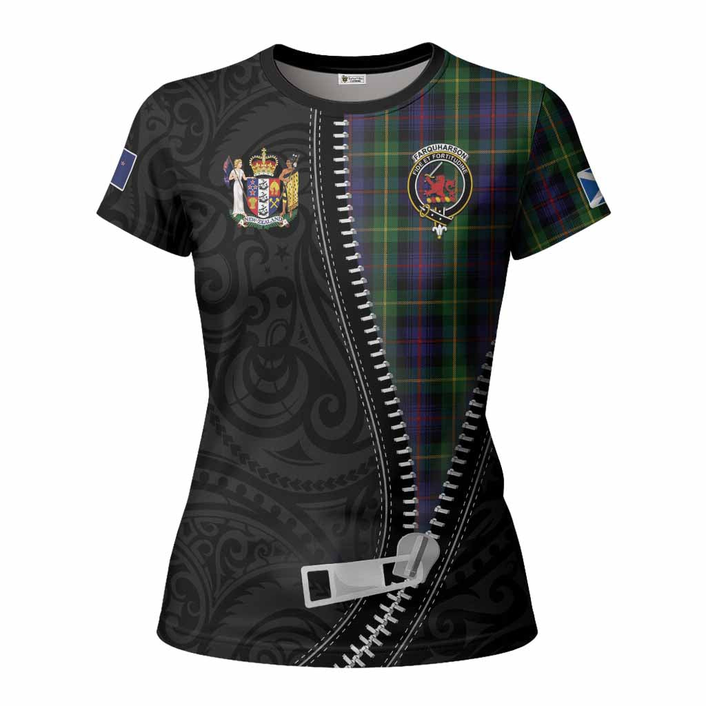 Farquharson Tartan Women T shirt New Zealand Pattern Unique Zipper Stylized