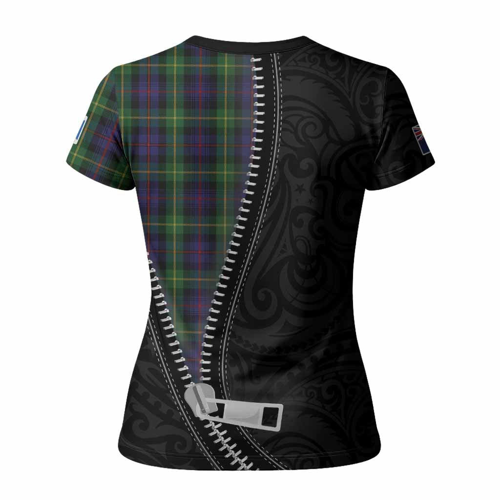Farquharson Tartan Women T shirt New Zealand Pattern Unique Zipper Stylized