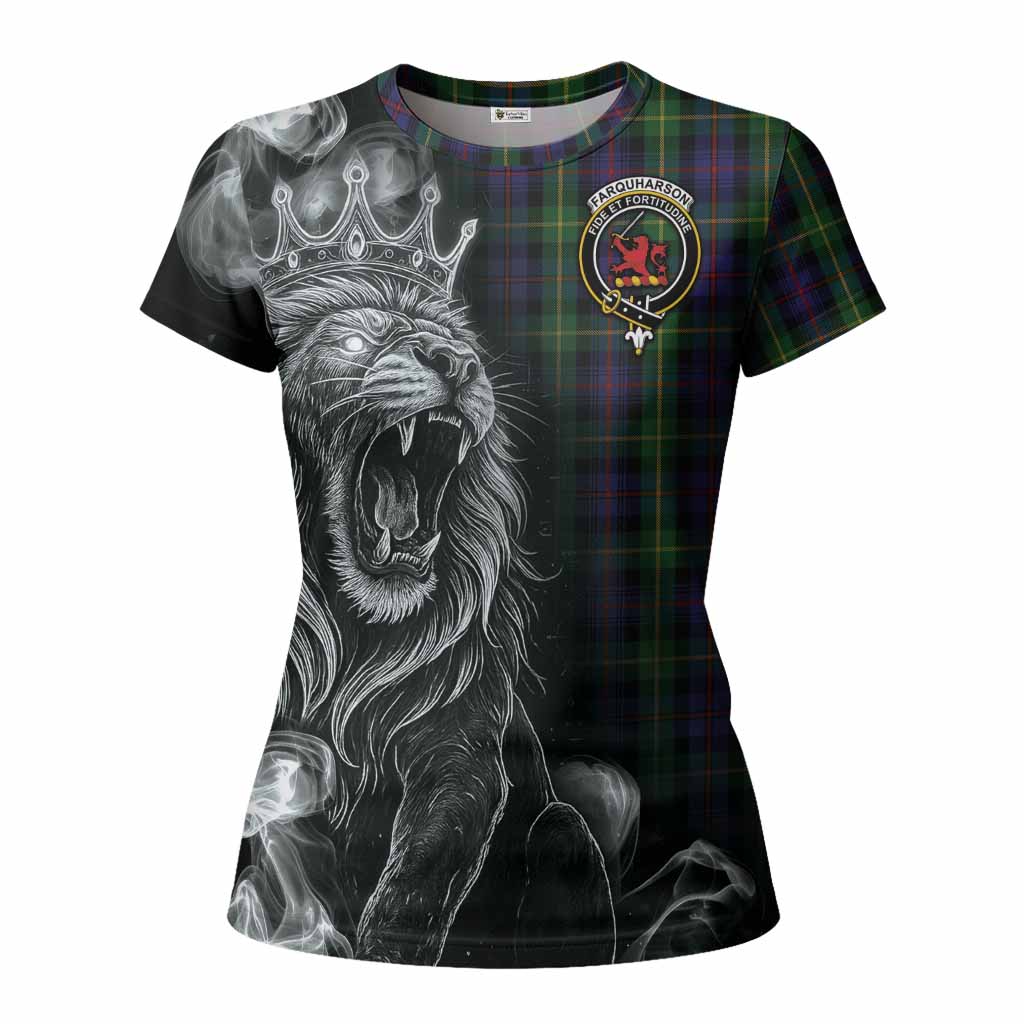 Farquharson Tartan Women T shirt Roaring Lion Heritage