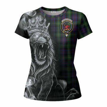 Farquharson Tartan Women T shirt Roaring Lion Heritage