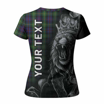 Farquharson Tartan Women T shirt Roaring Lion Heritage