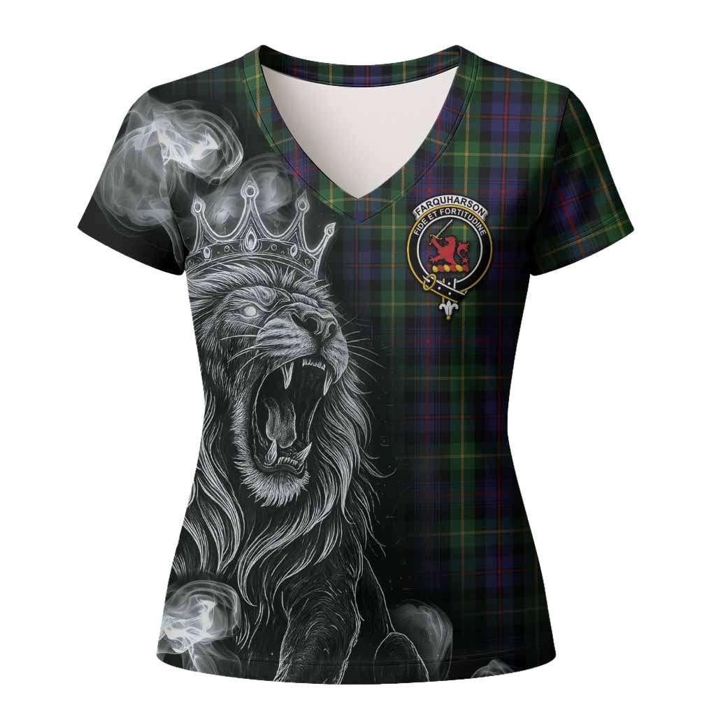 Farquharson Tartan Women T shirt Roaring Lion Heritage