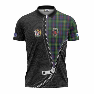 Farquharson Tartan Zipper Polo Shirt New Zealand Pattern Unique Zipper Stylized
