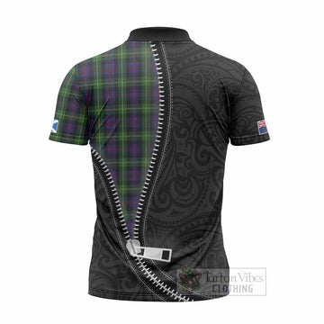 Farquharson Tartan Zipper Polo Shirt New Zealand Pattern Unique Zipper Stylized