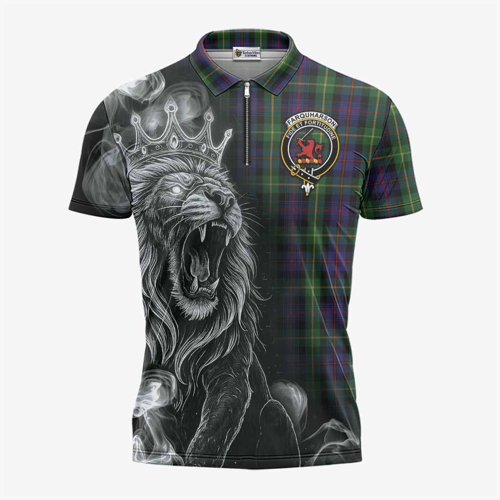 Farquharson Tartan Zipper Polo Shirt Roaring Lion Heritage