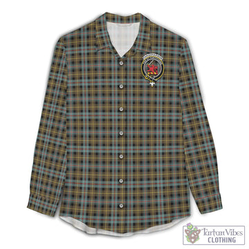 Farquharson Weathered Tartan Womens Casual Shirt with Family Crest