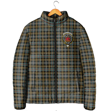Farquharson Weathered Tartan Padded Jacket with Family Crest