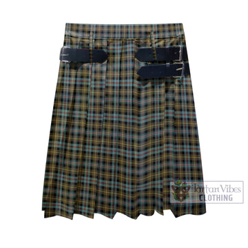 Farquharson Weathered Tartan Men's Pleated Skirt - Fashion Casual Retro Scottish Kilt Style