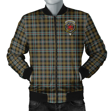Farquharson Weathered Tartan Bomber Jacket with Family Crest