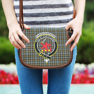 Farquharson Weathered Tartan Saddle Bag with Family Crest