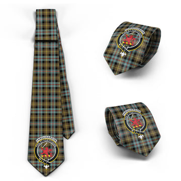 Farquharson Weathered Tartan Classic Necktie with Family Crest