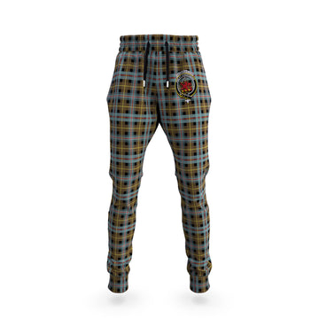 Farquharson Weathered Tartan Joggers Pants with Family Crest