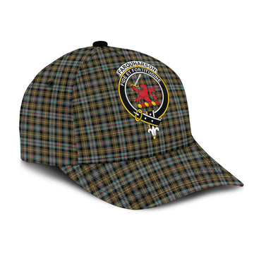 Farquharson Weathered Tartan Classic Cap with Family Crest