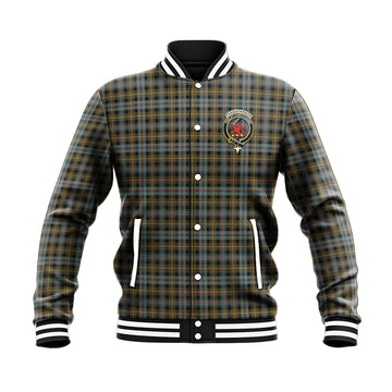 Farquharson Weathered Tartan Baseball Jacket with Family Crest