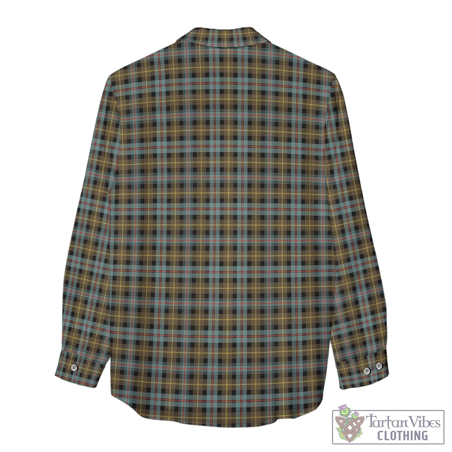 Tartan Vibes Clothing Farquharson Weathered Tartan Womens Casual Shirt with Family Crest