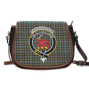 Farquharson Weathered Tartan Saddle Bag with Family Crest