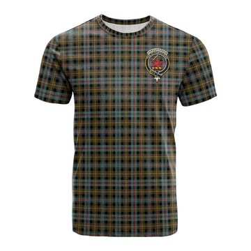 Farquharson Weathered Tartan T-Shirt with Family Crest