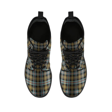 Farquharson Weathered Tartan Leather Boots