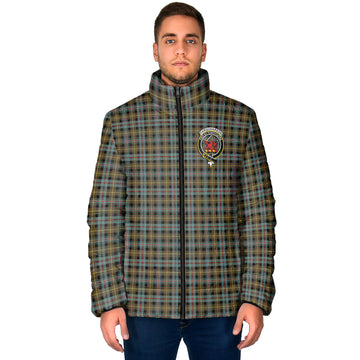 Farquharson Weathered Tartan Padded Jacket with Family Crest