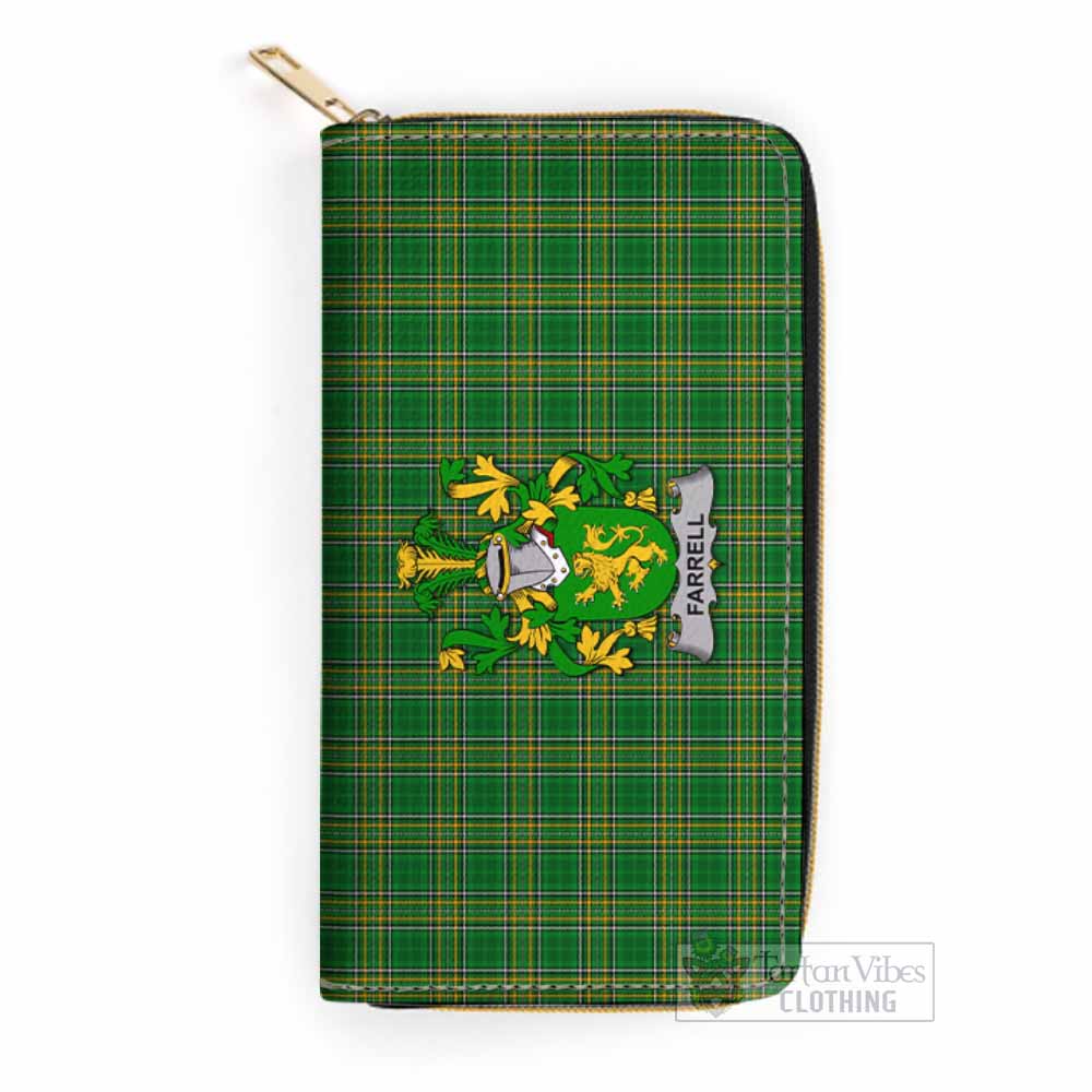 Tartan Vibes Clothing Farrell Irish Clan Tartan Women's Leather Wallet with Coat of Arms