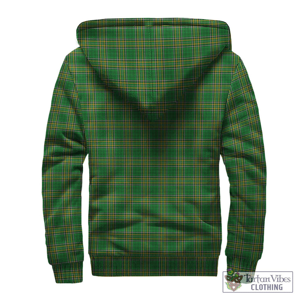 Tartan Vibes Clothing Farrell Ireland Clan Tartan Sherpa Hoodie with Coat of Arms
