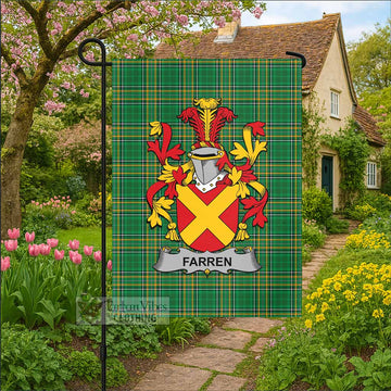 Farren Irish Clan Tartan Garden Flag with Coat of Arms