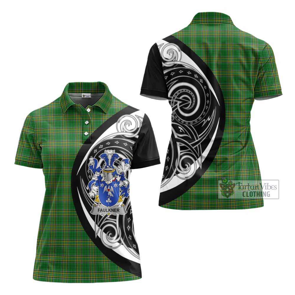 Faulkner Irish Clan Women's Polo Shirt Celtic Circle Style - Tartan Vibes Clothing