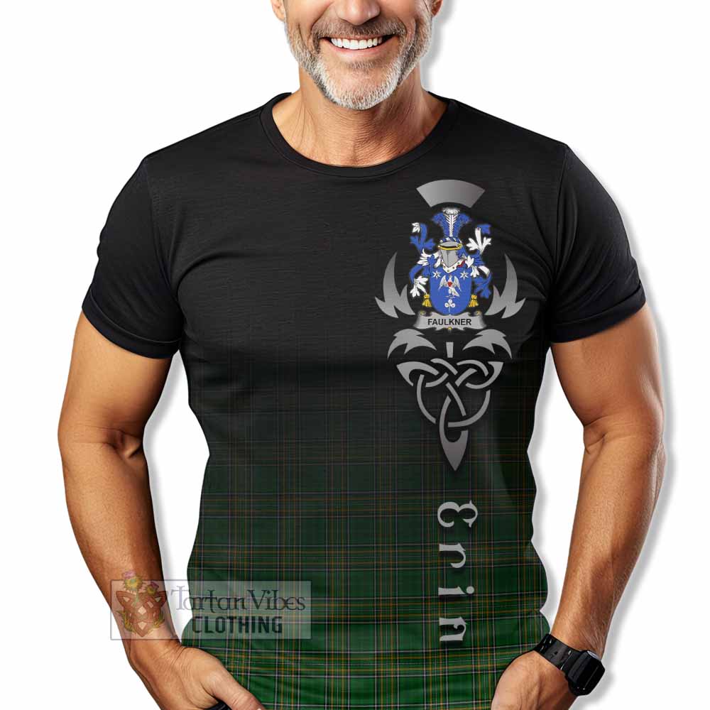 Faulkner Irish Clan T-Shirt with Coat of Arms Erin Go Bragh Celtic Inspired - Tartan Vibes Clothing