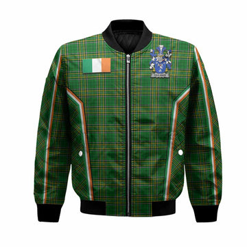 Faulkner Irish Clan Coat of Arm Tartan Bomber Jacket Flag Style