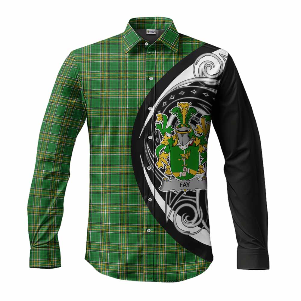 Tartan Vibes Clothing Fay Irish Clan Long Sleeve Button Shirt Celtic Circle Style