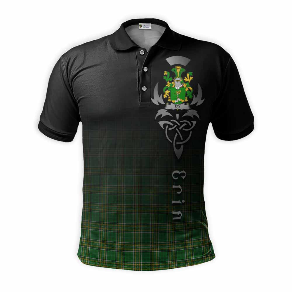 Tartan Vibes Clothing Fay Irish Clan Polo Shirt with Coat of Arms Erin Go Bragh Celtic Inspired
