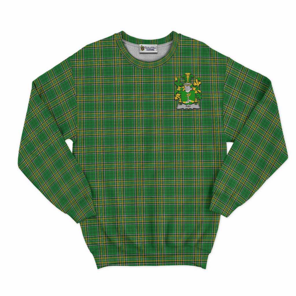 Tartan Vibes Clothing Fay Irish Clan Tartan Sweatshirt with Coat of Arms