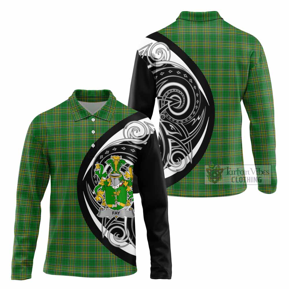 Tartan Vibes Clothing Fay Irish Clan Long Sleeve Polo Shirt Celtic Circle Style