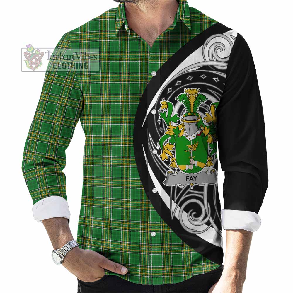 Tartan Vibes Clothing Fay Irish Clan Long Sleeve Button Shirt Celtic Circle Style