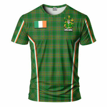 Fay Irish Clan Coat of Arm Tartan T-Shirt Flag Style