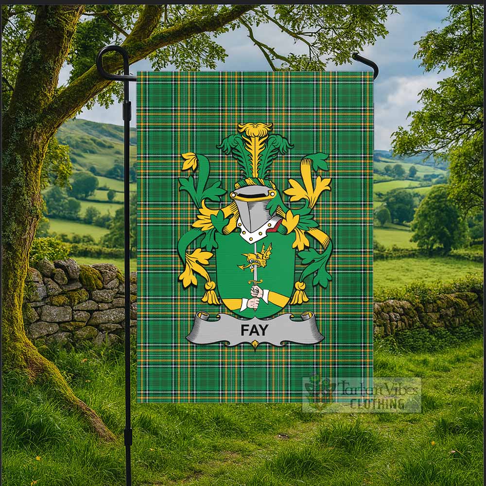 Fay Irish Clan Tartan Flag with Coat of Arms