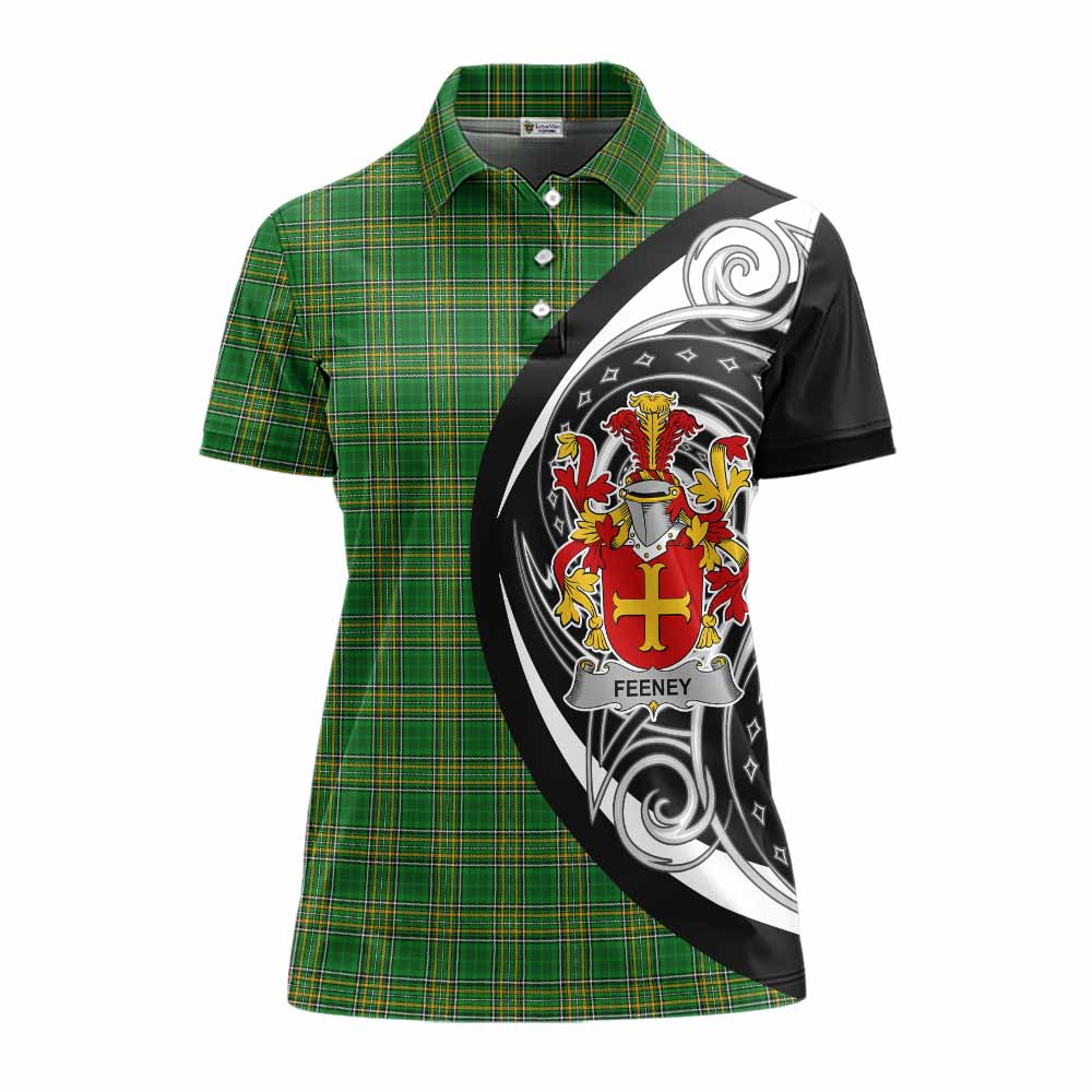 Tartan Vibes Clothing Feeney Irish Clan Women's Polo Shirt Celtic Circle Style