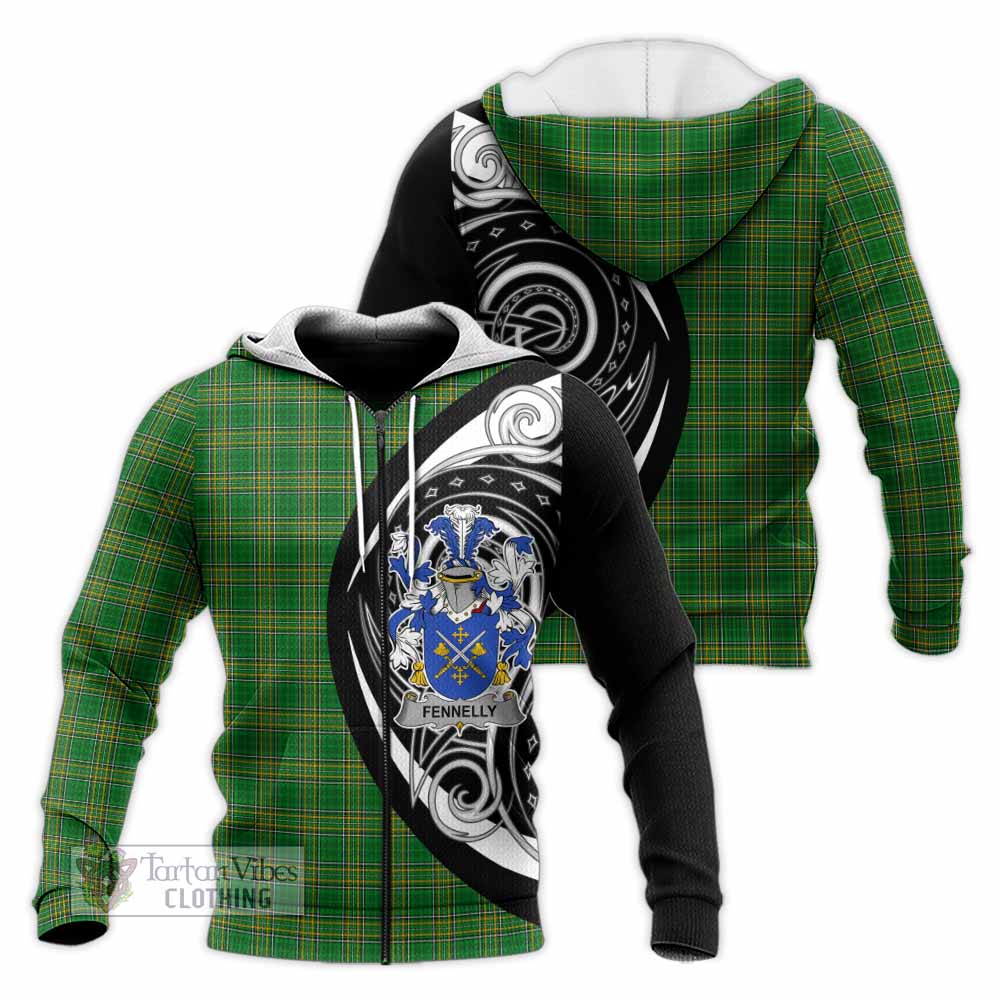 Tartan Vibes Clothing Fennelly Irish Clan Knitted Hoodie Celtic Circle Style
