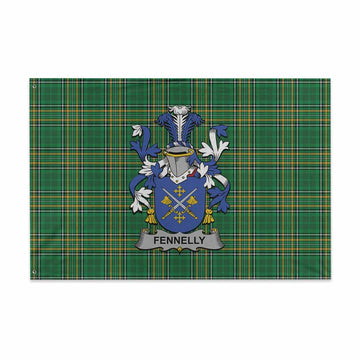 Fennelly Irish Clan Tartan House Flag with Coat of Arms