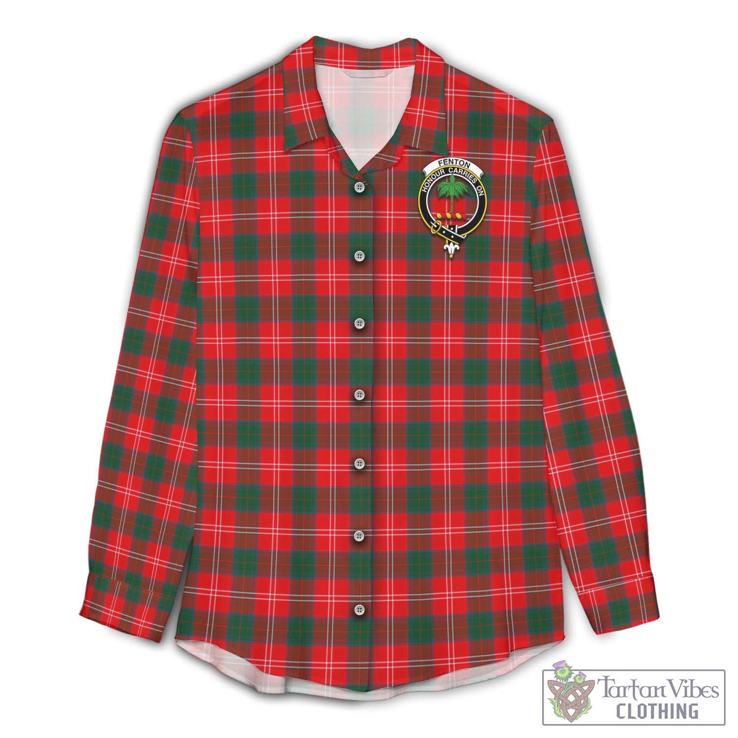 Fenton Tartan Women's Casual Shirt with Family Crest Female - Tartan Vibes Clothing